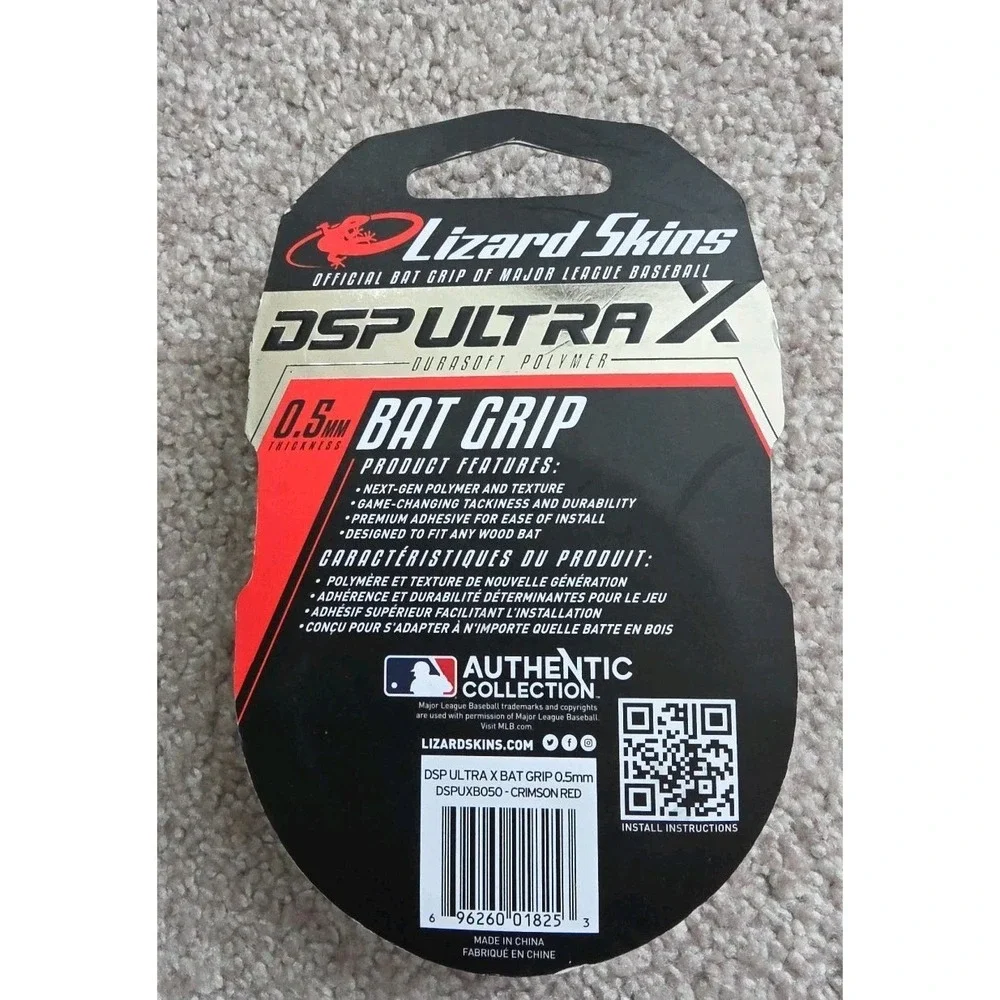 Lizard Skins DSP Ultra Solid‎ Bat Grip Tape: 0.5 mm thick Crimson RED NEW